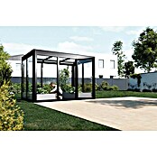 SunElements Gewächshaus SunGarden Infinity 3.2 (Außenmaß inkl. Dachüberstand (B x T): 338 x 233 cm, Material Seitenwand: Kunststoff, 6 mm, Anthrazit-Metallic) | BAUHAUS