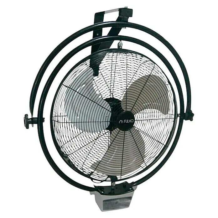 Fulmo Ventilador de pared Galerna - Negro, 60 cm - Imagen detallada de un ventilador industrial Fulmo, destacando su robusto marco metálico.