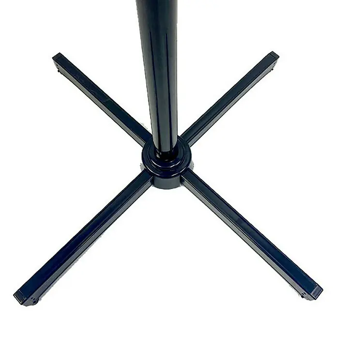 Fulmo Ventilador de pie Cierzo - Negro, 43 cm, 120 cm - Base de trípode negra con cuatro patas para un soporte seguro. Ideal para ferias, exposiciones y presentaciones. Robusta y fiable.