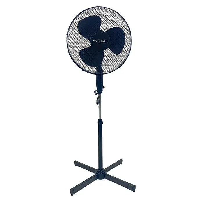 Fulmo Ventilador de pie Cierzo - Negro, 43 cm, 120 cm - Aquí hay un ventilador de pie Fulmo azul oscuro con una rejilla protectora, que garantiza la circulación del aire y la refrigeración. Ideal para verano.