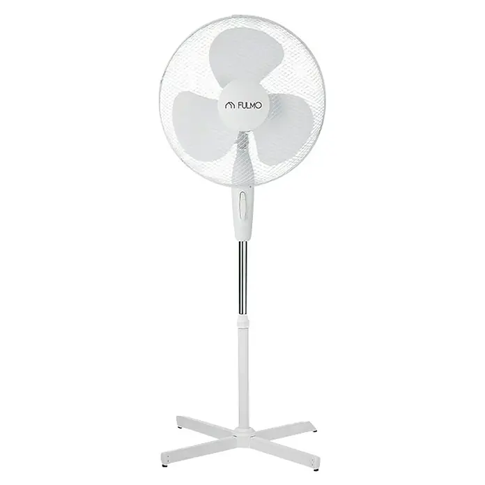 Fulmo Ventilador de pie Cierzo - Blanco, 43 cm, 120 cm - Este ventilador de pie blanco de Fulmo proporciona una brisa agradable. Es ajustable en altura y ofrece diferentes velocidades.