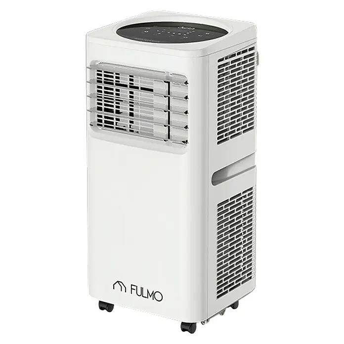 Fulmo Aire acondicionado portátil - 3.500 W, Tamaño de la estancia: 30 m², Blanco - Acondicionador de aire portátil Fulmo blanco para refrigeración, con rejillas de ventilación y ruedas.