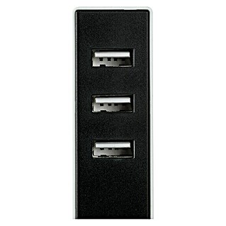 Simon Adaptador USB con fijación (Negro, Clavija USB A)