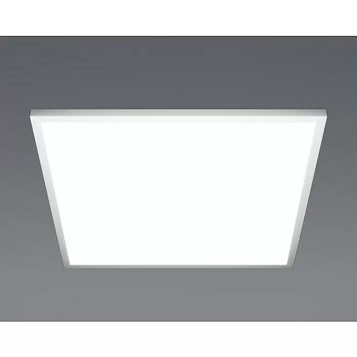 Lavida Panel LED IP44 - 45 W, L x An x Al: 60 x 60 x 6 cm, Blanco, Multicolor - Panel LED rectangular con marco plateado delgado, emitiendo luz blanca brillante.
