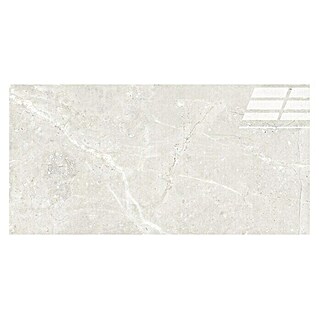 Feinsteinzeugfliese Tibet (119,8 x 59,8 cm, Weiß/Grau, Glänzend)