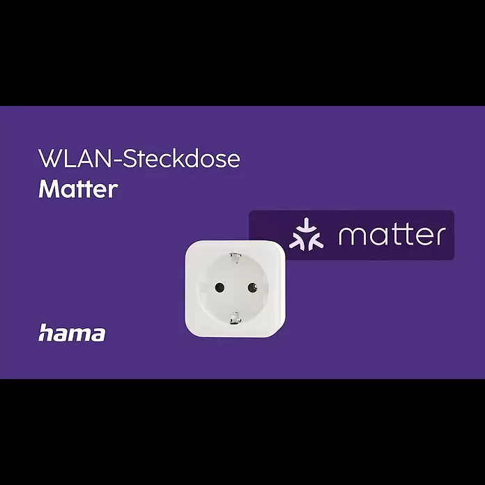 Hama Smart-Steckdose WLAN Matter - Innen, Weiß, 3.680 W - Hama Smarte WLAN-Steckdose, Matter