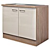 Flex-Well Palma Spülenunterschrank (Einbauspüle (Breite 86 cm), 57 x 100 x 86 cm, Dekor Front: Kaschmir Glanz, Dekor Korpus: Sonoma Eiche (außen))