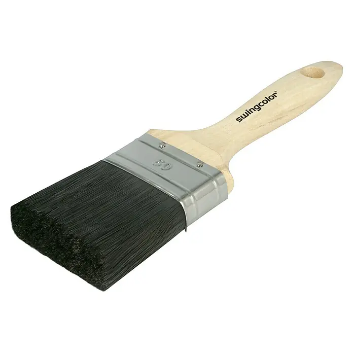 swingcolor Premium Flachpinsel Lack - Breite Borsten: 60 mm, All-in-one-Borsten, Naturholz - Pinsel der Marke Swingcolor mit einem Holzgriff und dunklen Borsten. Ideal für Malarbeiten aller Art.