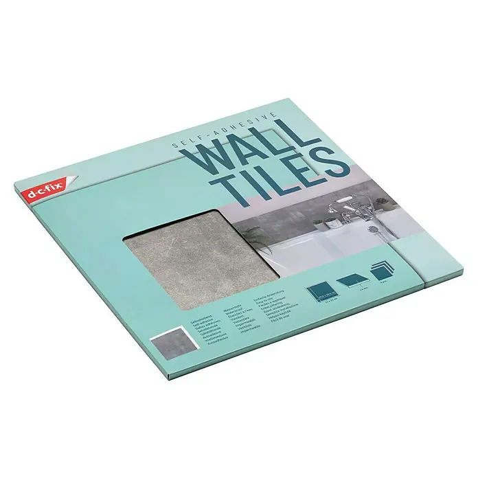 D-c-fix Fliesensticker - 6 Stk., 33,5 x 33,5 cm, Solid Concrete - Selbstklebende Wandfliesen von d-c-fix, ideal für die einfache und schnelle Dekoration von Innenräumen. Wasserdicht und einfach anzubringen.