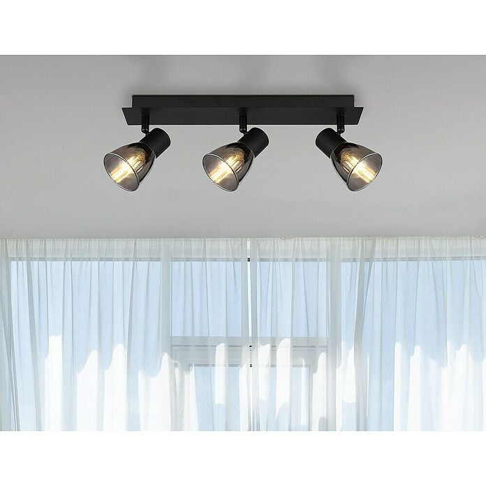 Globo Claude Regleta (40 W, L x An x Al: 7 x 40 x 15,5 cm, Negro, E14, 3 ud.) | BAUHAUS