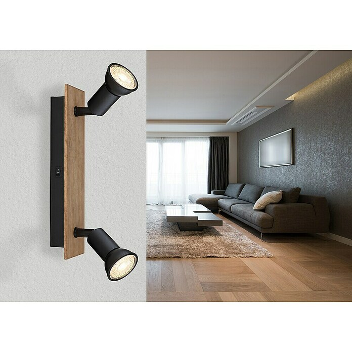 Globo Regleta Drew (35 W, L x An x Al: 25 x 6 x 9 cm, Marrón, GU10, 2 ud.) | BAUHAUS