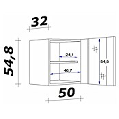 Flex-Well Sofia Glas-Hängeschrank (32 x 50 x 54 cm, Dekor Front: Akazie)