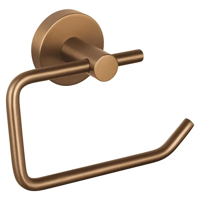 Tesa Moon Toilettenpapierhalter - Ohne Deckel, Bronze, Matt - Wandmontierter WC-Papierhalter in Bronzeoptik, robust und elegant für jedes Badezimmer.