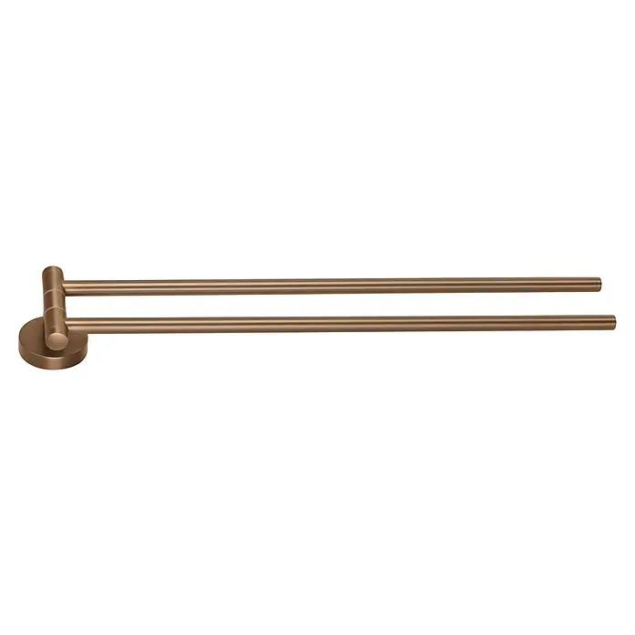 Tesa Moon Handtuchhalter - 2-armig, Bronze, Matt - Doppelter Handtuchhalter in Bronze-Optik zur Wandmontage für Badezimmer und WC. Praktisch und stilvoll.