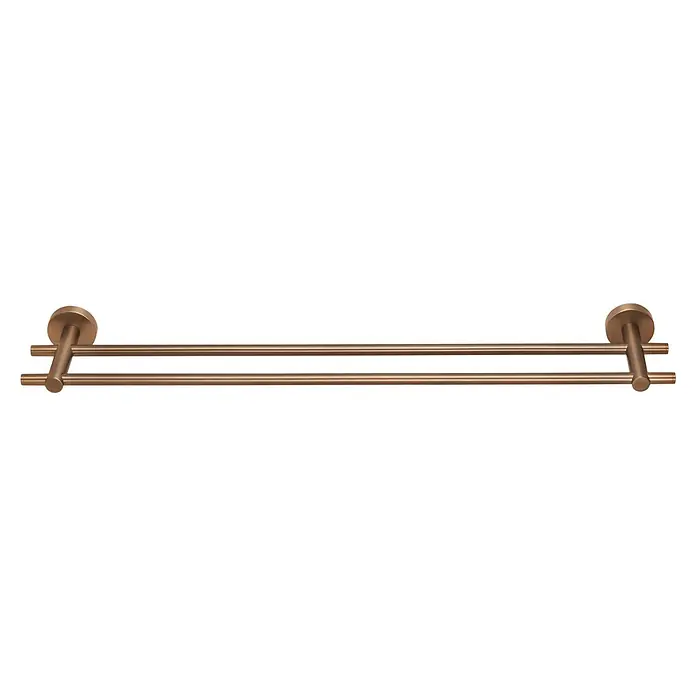 Tesa Moon Toallero de baño - Ancho: 64 cm, Bronce, Mate - Toallero doble con aspecto bronce. Este accesorio de baño es una ayuda práctica y decorativa en el baño para las toallas.
