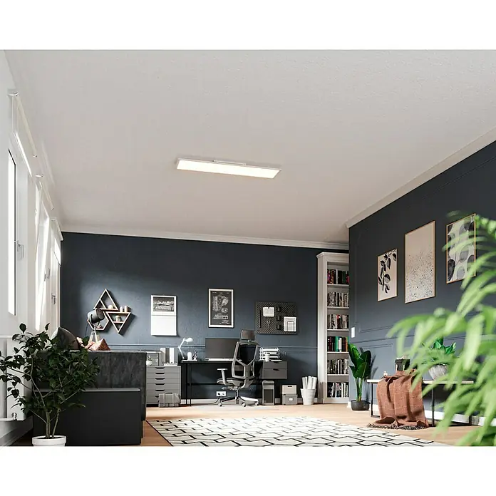 Tween Light LED-Panel RGB-RC-CCT-DIM - 32,5 W, L x B x H: 120 x 30 x 5,5 cm, Weiß, RGBW - Büro mit elegantem Deckenpaneel, das für eine helle und gleichmäßige Ausleuchtung sorgt und die moderne Einrichtung des Raumes betont.