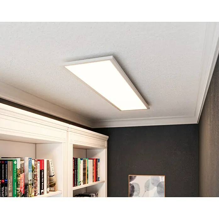 Tween Light LED-Panel RGB-RC-CCT-DIM - 32,5 W, L x B x H: 120 x 30 x 5,5 cm, Weiß, RGBW - Deckenleuchte mit rechteckigem LED-Panel, das helles Licht spendet und eine moderne Atmosphäre in einem stilvollen Raum schafft.