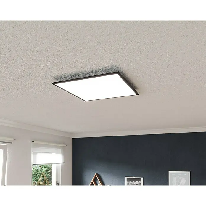 Tween Light LED-Panel CCT-RC-DIM32,5 W, L x B x H: 60 x 60 x 5 cm - Moderne LED-Deckenleuchte mit quadratischem Design und schwarzem Rahmen, ideal für eine stilvolle Beleuchtung im Raum.