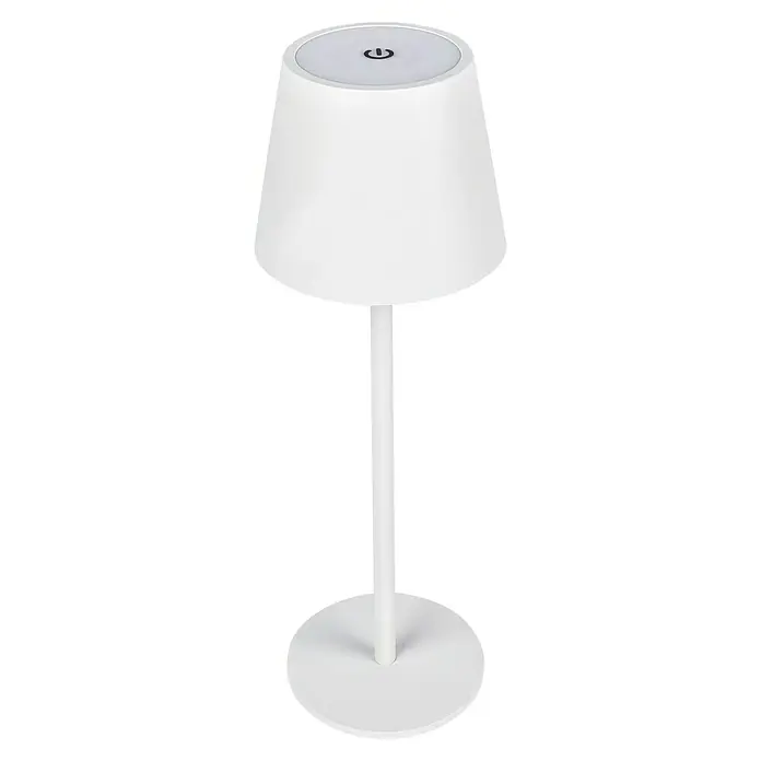 Starlux Paola Akku-Tischleuchte - 3 W, L x B x H: 11 x 11 x 36 cm, Weiß, Warmweiß - Elegante weiße Tischleuchte mit berührungsempfindlichem Dimmer. Das perfekte Deko-Element für Ihr Zuhause oder Büro.