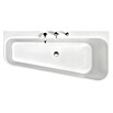Ottofond Badewanne Derby (155 x 75 cm, Linksseitig, Mit Ab- & Überlaufgarnitur & Wannenrandarmatur, Sanitäracryl, Weiß)