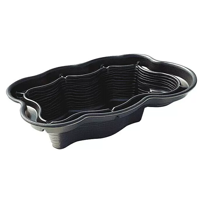 Ubbink Teichschale Iris - 1.580 l - Dunkelgraue vorgeformte Teichschale aus Kunststoff mit integrierten Pflanzzonen/Ablagen.
