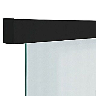 Diamond Doors Black Edition Glasschiebetür-Beschlag Linea 60 2.0 (Schwarz, Art Beschlag: Geschlossen, Länge: 200 cm)