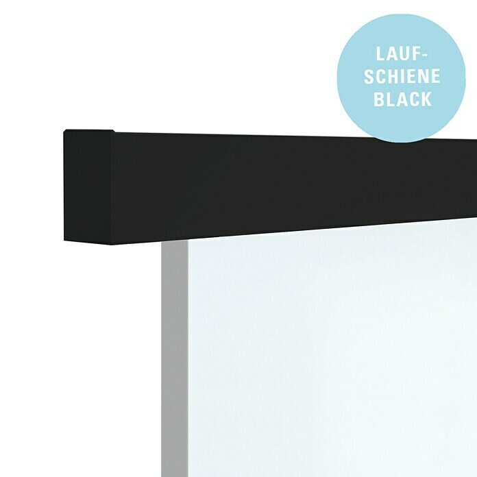 Diamond Doors Black Edition Ferrure de porte coulissante en verre Linea 40 Premium verre/bois