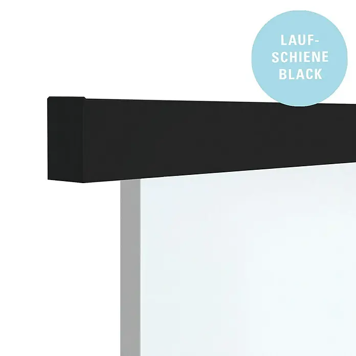 Diamond Doors Holzschiebetür-Beschlag Linea 60 Premium 2.0 - Schwarz, Art Beschlag: Geschlossen, Länge: 2.000 mm - Abbildung einer schwarzen Laufschiene, die ein modernes und elegantes Design für verschiedene Anwendungen bietet.