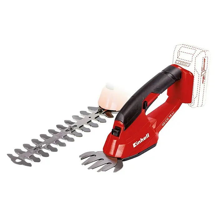 Einhell Power X-Change 18V Akku-Gras- & Strauchschere GC-CG 18 Li-Solo - 18 V, Li-Ionen, Ohne Akku, 100 mm - Einhell GE-CG 18 Li Akku-Gras- und Strauchschere mit robusten Metallgetriebe für saubere Schnittergebnisse. Ideal für Rasenkanten und Büsche.