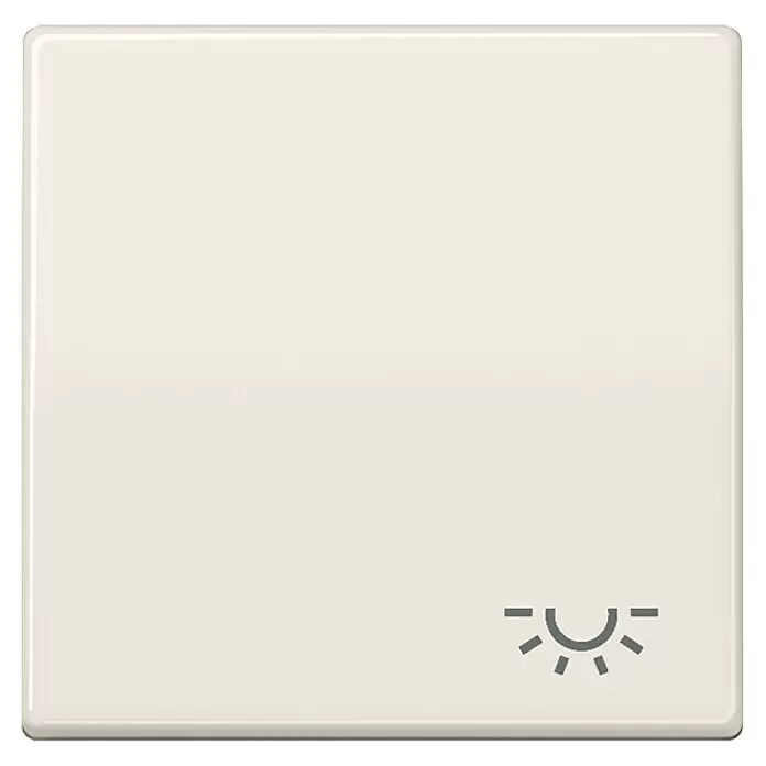 Jung AS 500 Universalwippe AS591L - Mit Symbol Licht, Weiß glänzend, Kunststoff - Helle beige quadratische Dimmschalter mit Halbsonnen-Symbol zur Helligkeitsregelung.