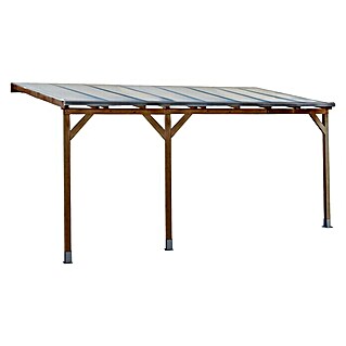 Palram – Canopia Terrassenüberdachung Juniper (Länge: 493 cm, Tiefe: 303 cm, Material Dach: Polycarbonat, Natur, Transparent)