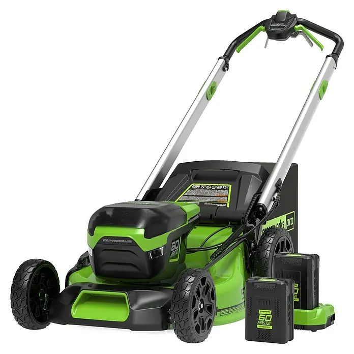 Greenworks 60V Akkusystem Akku-Rasenmäher GD60LM51SP - 60 V, 1 Akku, 4 Ah, Schnittbreite: 51 cm - Ein Greenworks Pro Akku-Rasenmäher mit Akkus, ideal für effizientes und kabelloses Rasenmähen.
