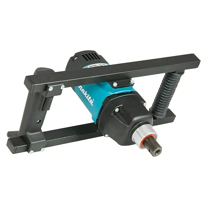 Makita Farb- & Mörtelmischer UT1400 - Durchmesser Rührer: 140 mm, Aufnahme: M 14, 1.300 W - Das Bild zeigt eine Makita UT1400 Mörtelrührer, ein Werkzeug zum Mischen von Mörtel und anderen Baumaterialien.
