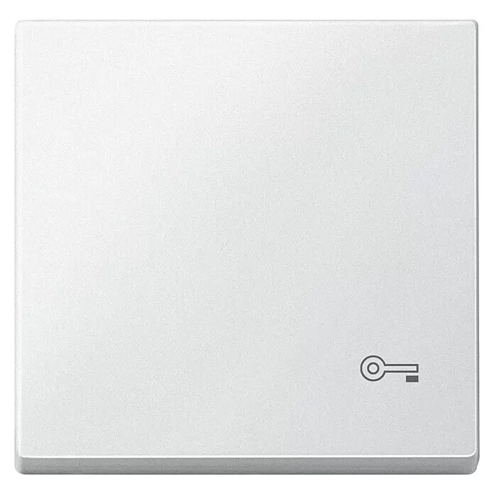 Merten System M Universalwippe MEG3303-0419 - Mit Symbol Schlüssel, Polarweiß matt, Kunststoff - Weißes quadratisches Bedienfeld mit Schlüsselsymbol für Schalter oder Zugangskontrolle.