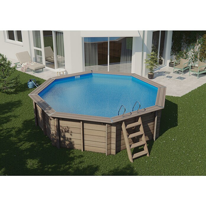 Gre Piscina de madera Violette 2 (Ø x Al: 500 x 127 cm, Marrón, 15.500 l) | BAUHAUS
