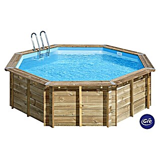 Gre Piscina de madera Violette 2 (Ø x Al: 500 x 127 cm, Marrón, 15.500 l)