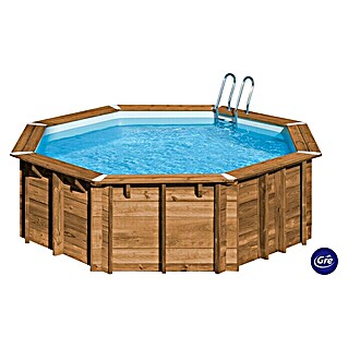 Gre Holz-Pool Vasto (Ø x H: 428 x 136 cm, Natur, 12 200 l)