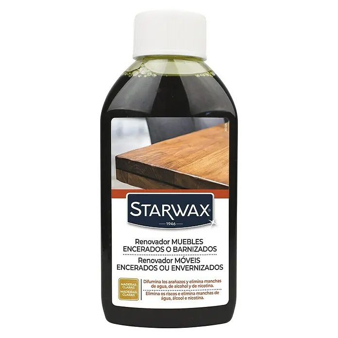Starwax Tinte para madera Renovador de muebles - Marrón, 250 ml, Específico para: Muebles de madera clara - Starwax restaurador muebles encerados/barnizados elimina arañazos y manchas de agua, alcohol y nicotina.