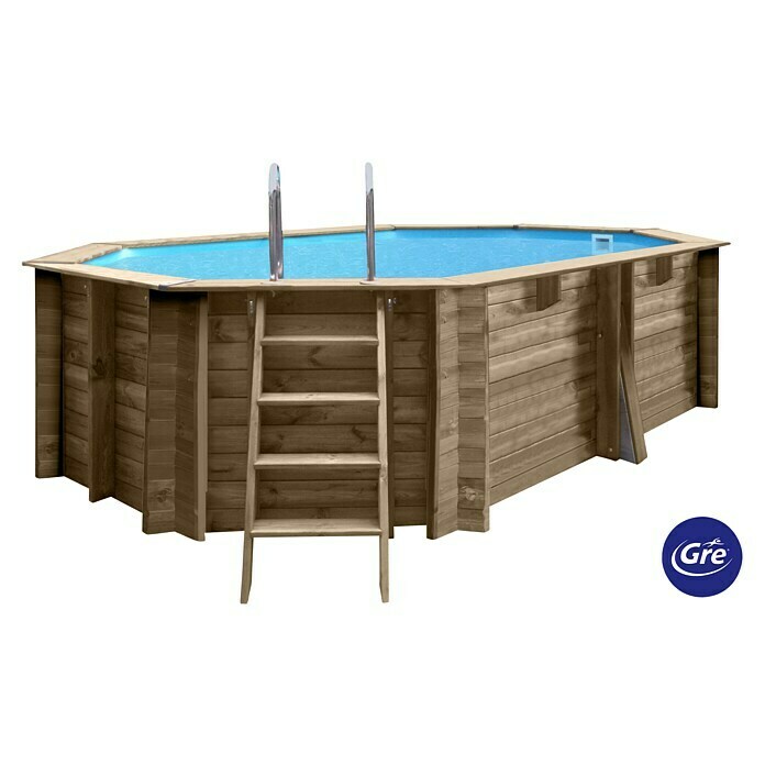 Gre Piscina de madera Grenada 2 (L x An x Al: 436 x 336 x 117 cm, 10.900 l, Marrón) | BAUHAUS