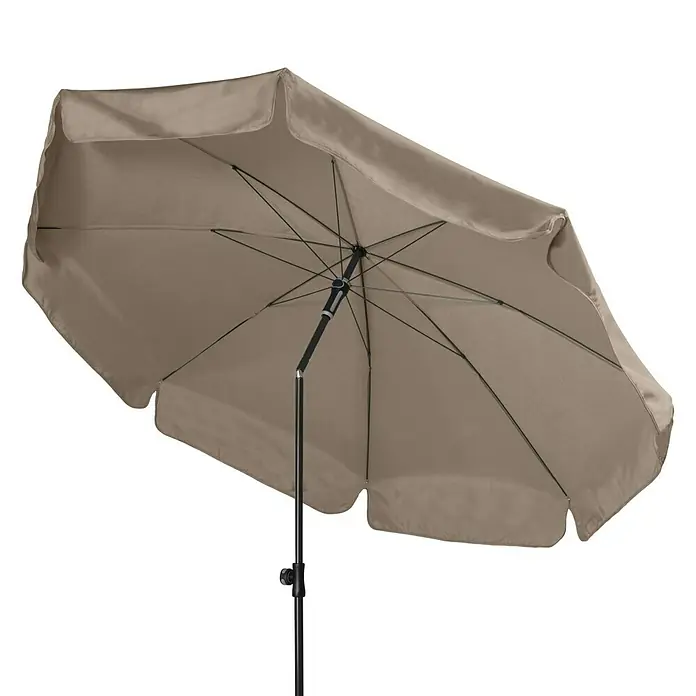Doppler Sunline Marktschirm rund NeoGreige, Durchmesser Bespannung: 200 cm - Beige Sonnenschirm mit schwarzem Gestell, der Schatten spendet und vor Sonne schützt. Ideal für Garten, Terrasse oder Balkon.