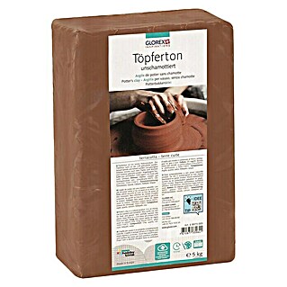 Glorex Töpferton Unschamottiert (Terracotta, 5 kg)