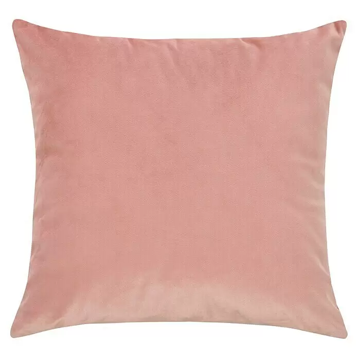 Kissen Dieter - Muted Clay, 40 x 40 cm, 100 % Polyester - Quadratisches pinkfarbenes Plüschkissen.