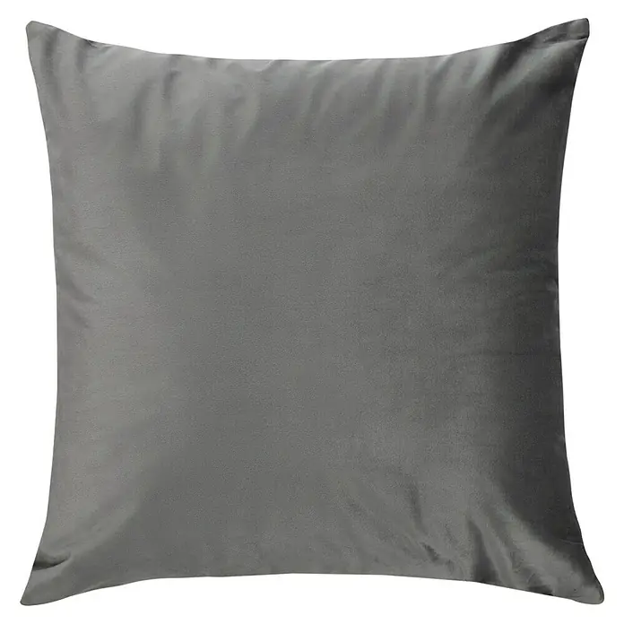 Kissen Finja - Charcoal Grey, 60 x 60 cm, 100 % Polyester - Nahaufnahme eines grauen Kissens aus Samtstoff, ideal für Dekoration und Komfort in Ihrem Wohnbereich.