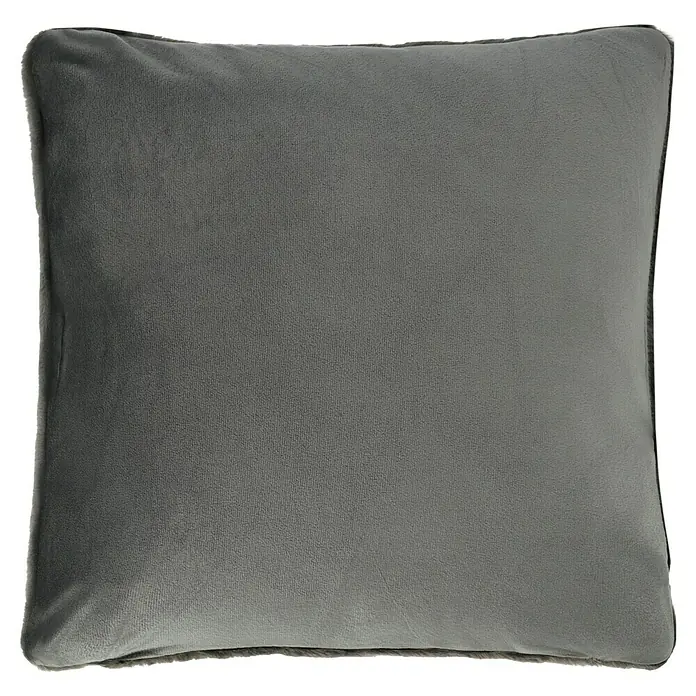 Kissen Happy - Graphit, 48 x 48 cm, 100 % Polyester - Quadratisches Dekokissen in Grau, ideal für Wohnzimmer oder Schlafzimmer. Das Kissen bietet Komfort und Stil für jedes Zuhause.