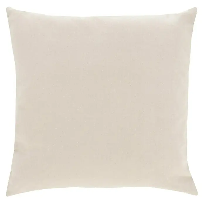 Kissen Troy - Crystal Grey Champagne, 45 x 45 cm, 100 % Baumwolle - Nahaufnahme eines quadratischen, cremefarbenen Kissens mit subtiler Textur, ideal für moderne Wohnräume und gemütliche Akzente.