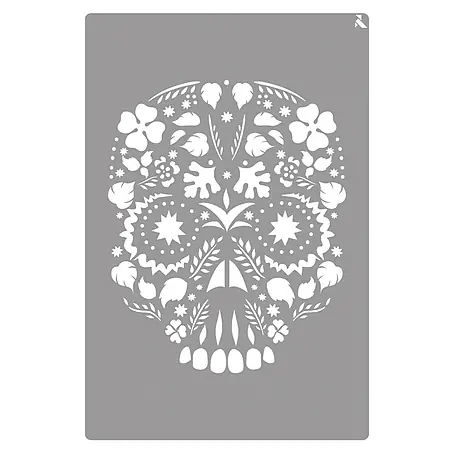 La Pajarita  Plantilla decorativa Stencil Skull