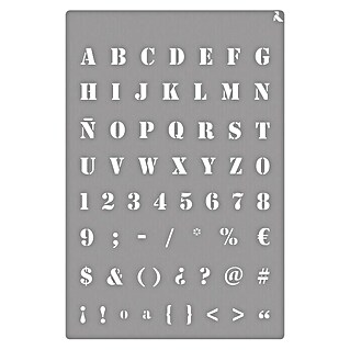 La Pajarita Plantilla decorativa Stencil Alphabet (Alfabeto y números, 20 x 30 cm, Plástico)