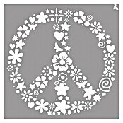 La Pajarita Plantilla decorativa Stencil Peace  (Símbolo de paz, 20 x 20 cm, Plástico)