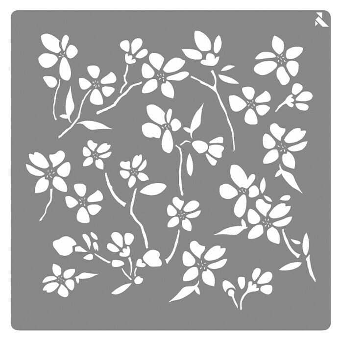 La Pajarita Plantilla decorativa Stencil Flor (Floral, 20 x 20 cm, Plástico)