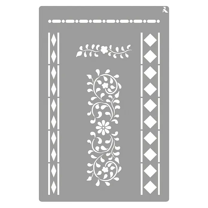 La Pajarita Plantilla decorativa Stencil Deco - Elementos decorativos, 20 x 30 cm, Plástico - Plantilla con motivos florales y geométricos.